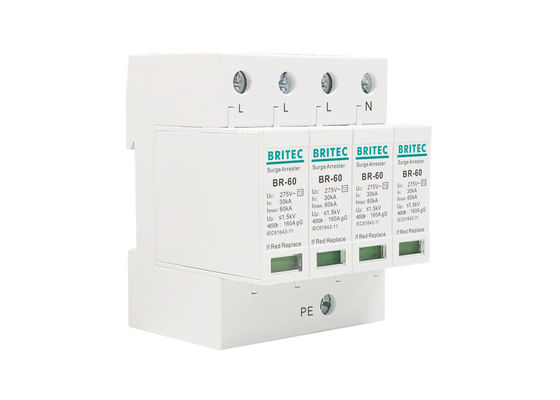 60kA AC275V DIN 鉄道マウント 超電圧 防雷 防雷 SPD 電源保護