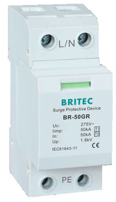 BR-50GR 1P 50kA タイプ 1 サージ保護装置 AC DIN レール避雷器 SPD