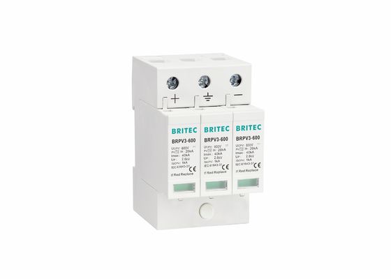 熱プラスチック IEC61643-31 600VDC 40kA Pv 超電圧保護 雷保護
