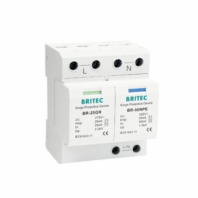 25KA プラグイン可能なSPD電波保護装置,雷保護用のDINレールマウント
