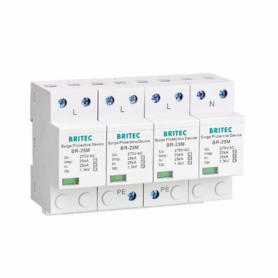 BR-25M 4P 25kAのサージの防止装置のタイプ1の雷防止装置SPD
