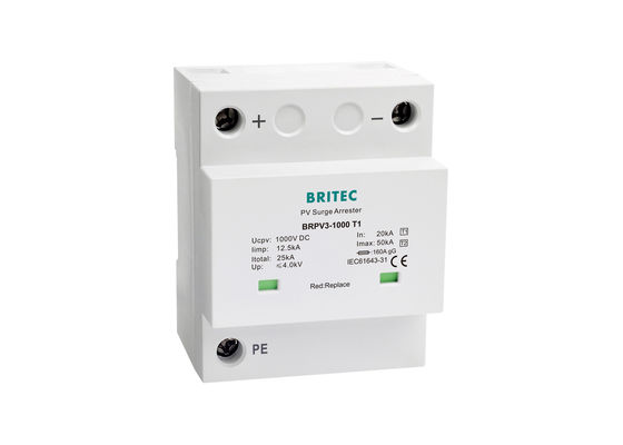 光起電システム12.5kA 10/350usのためのIのクラスII SPD PVのサージの防止装置を分類して下さい