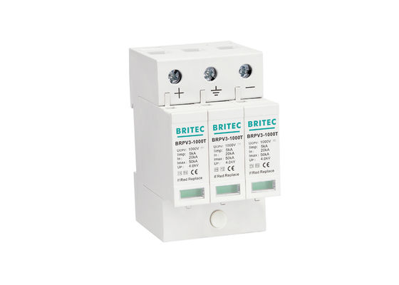 DCのタイプPVのサージの防止装置のThermalplastic 1+2 SPD 3P 5kAのサージの防御装置1000v