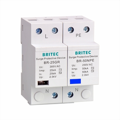 BRITEC BR-50GR 275 2P SPD 50kAのタイプ1のサージの防御装置AC喧騒の柵のサージの防止装置の雷保護装置