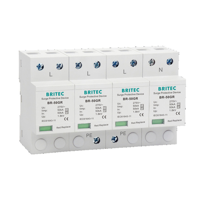 BRITEC BR-50GR 275 3P Spd Ac Type 1 オーバージェス防護装置 4P 雷防護アレスター T1 T2 スパークギャップ spd