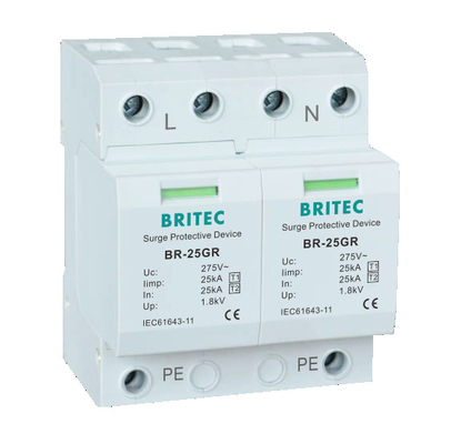 BRITEC BR-25GR 1P 25kA タイプ 1 避雷器 spd サージ保護デバイス雷プロテクター