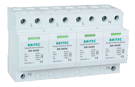 BR-50GR 1P 50kA タイプ 1 サージ保護装置 AC DIN レール避雷器 SPD