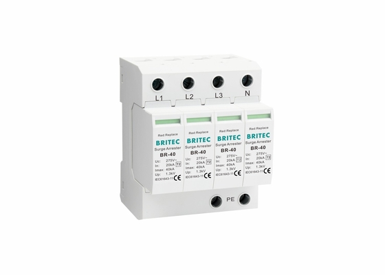 4P SPDクラスII 40ka AC オーバージェスプロテクター 150V/275V/320V//385V/440V 雷保護