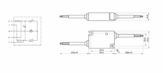 BRLED-08ASC-10 LED保護用の電圧保護具 10kv spd LED屋外照明用