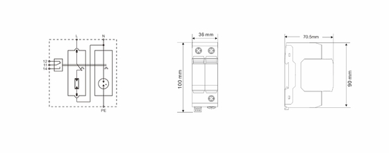 BR-25GS 1+1 spd t1 25ka 超電圧保護 雷電圧保護 スパークギャップタイプ spd