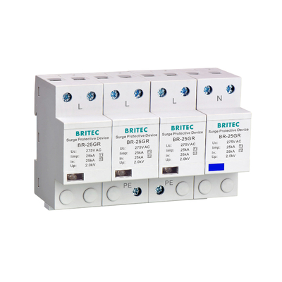 BR-25M 3P+1NPE 25kA T1+T2のサージの防止装置B+Cの低電圧3段階のタイプ1 AC SPD