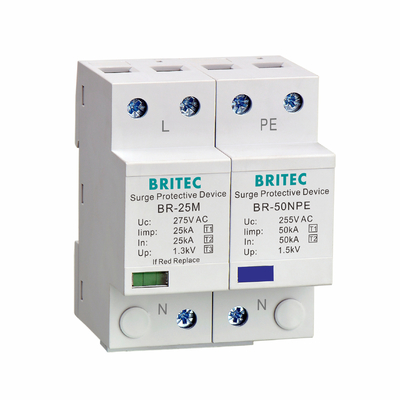 BR-25M 3P+1NPE 25kA T1+T2のサージの防止装置B+Cの低電圧3段階のタイプ1 AC SPD