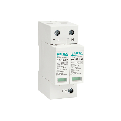 BRITEC BR-12.5M 2P 12.5kA 単相 Spd 避雷器サージ保護装置雷プロテクター