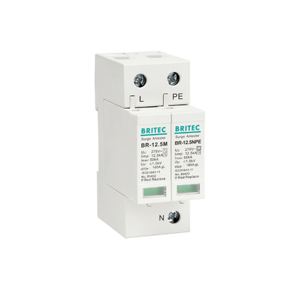 BR-12.5M 1P+1 電機 50kA 275v T1+T2 超電圧 超電圧保護装置 低電圧超電圧保護装置