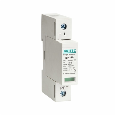 BR-40 1P 40kA 275Vのサージ電圧の保護装置のTvssのタイプ2のサージの防御装置SPD