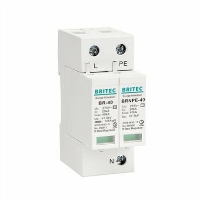 BR-40 2P 40kA 275Vのタイプ2の単一フェーズTVSS SPDのサージの防御装置電光保護