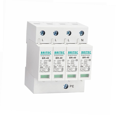 BR-40 4P 40kA 超電圧停止保護装置 3 段階の雷保護装置 spd tuv 2 型超電圧保護装置