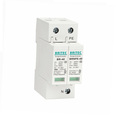 BR-40 1P+1 40kAのタイプ2のサージの防御装置の防止装置のSingel段階電光保護SPD
