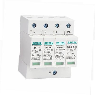 BR-40 1P+1 40kAのタイプ2のサージの防御装置の防止装置のSingel段階電光保護SPD