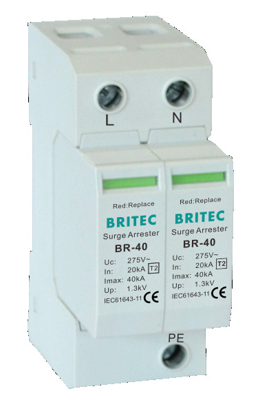 BR-40 2P 150V-440V オーバージェス保護装置 20kA-200kA Spd 雷電オーバージェスター