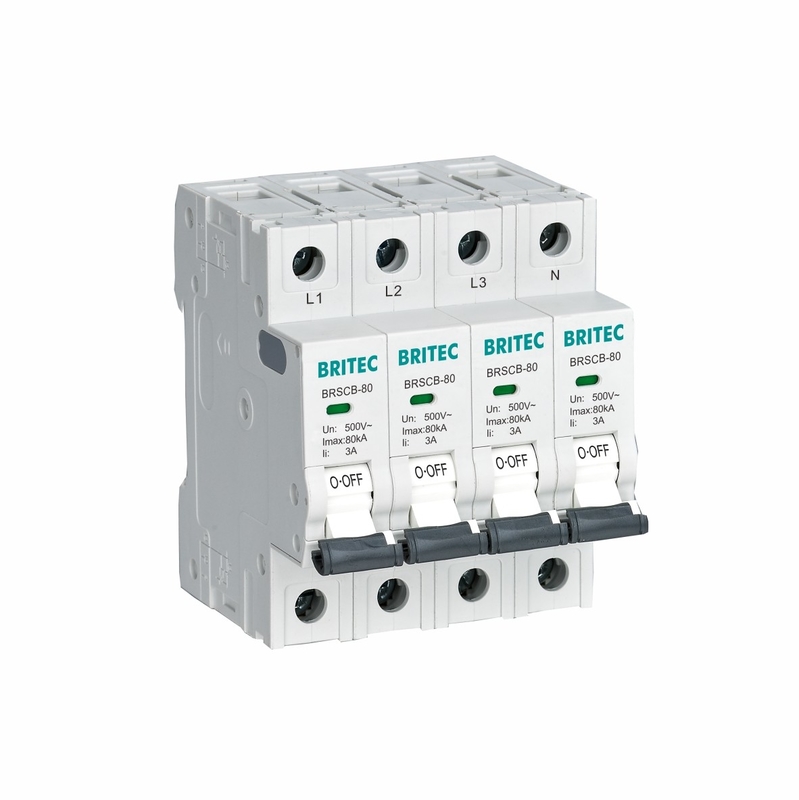 BRSCB-80 4P 超電圧保護装置 II クラス 80KA 専用バックアップ MCB 超電圧保護装置 SCB 専用設計