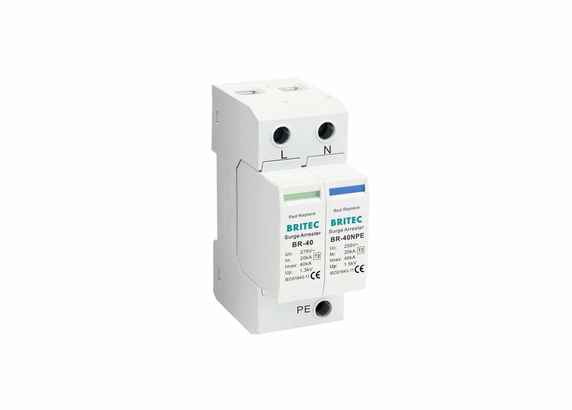 TVSS 150V/275V/320V/385V/440V 40KA ディン 電鉄 電源 防電 超電圧 単相