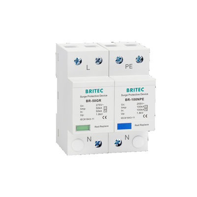 三相BR-50GR 275 3P SPD ACタイプ1のサージの回線保護装置の避雷器T1のT2