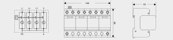 BR-25GR 4P SPD サージ雷保護デバイス DIN レール 35 Mm ac spd