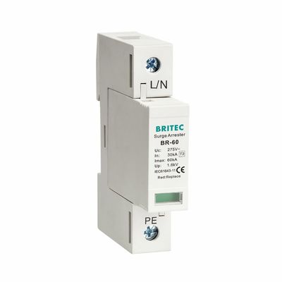 BRITEC 60kA タイプ 2 1P サージ保護デバイス 雷保護器 電力系統安定化用