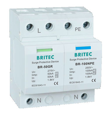 BRITEC BR-50GR 3P タイプ 1 避雷器 50ka サージ保護デバイス spd t1 t2 ac
