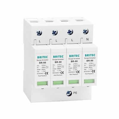 BR-80 4P タイプ 2 サージ保護デバイス SPD 80KA 4P 雷保護用サージプロテクター