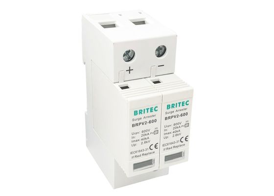 太陽インバーターのためのプラグイン可能な2ポーランド人600Vの太陽サージの防止装置