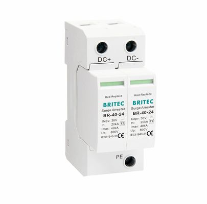 BR-40-24 T2 DC電源突発防止装置 40kA 24V SPD 電源突発対策用熱塑性UL94-V0蓋付き