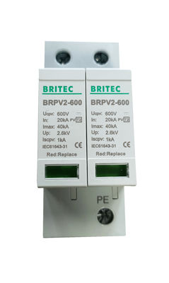 600V タイプ2 / クラスII 太陽光発電用避雷器（熱可塑性素材、雷保護用）
