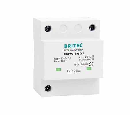 BRPV3-1000-5 T1 50kA DC 1000V 5kA タイプ 1+2 PV オーバープロテクターオーバーストレーター ソーラーオーバープロテクター装置 t1 t2 dc SPD 光伏SPD