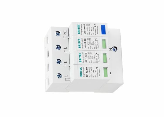 Iimp 12.5kA 超電圧保護装置 熱塑料のハウジングとDINレールマウント
