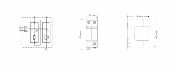 BR-25GS 1+1 Spd T1 25ka 超電圧保護 雷電圧保護 スパークギャップタイプ Spd