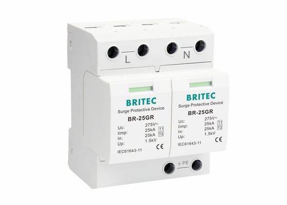 25kA シングルフェーズ IP20 Type 1 オーバージェス防護装置