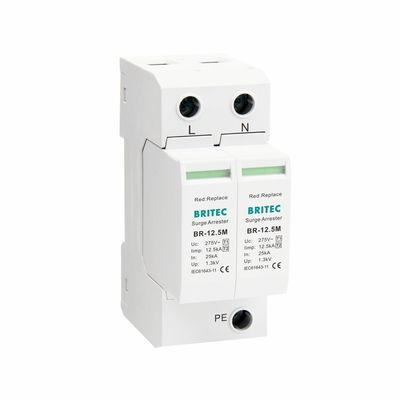 320V 超電圧保護 雷検器 2P DIN 雷検用の鉄道マウント SPD