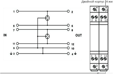 RS-485 BRPI-06 信号サージアレスタ 産業用電気通信回線 データネットワーク サージ保護 雷保護