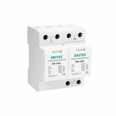 BRITEC BR-25M 3+1 タイプ 1 超電圧保護装置 25kA Iimp 接続可能モジュール タイプ 1 超電圧保護装置
