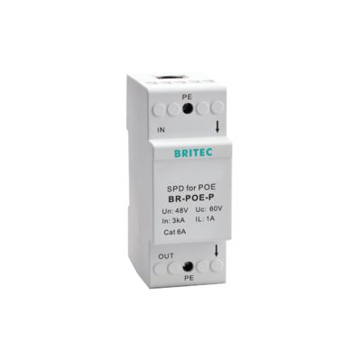 BR-POE-M POEカメラ信号サージアレスタ ネットワークサージプロテクタ RJ45サージ保護 POE雷サージ RJ45雷保護 Cat6ラインサージプロテクタ / LAN / コンパクト / RJ45
