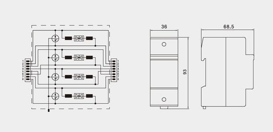 BR-POE-M POEカメラ信号サージアレスタ ネットワークサージプロテクタ RJ45サージ保護 POE雷サージ RJ45雷保護 Cat6ラインサージプロテクタ / LAN / コンパクト / RJ45