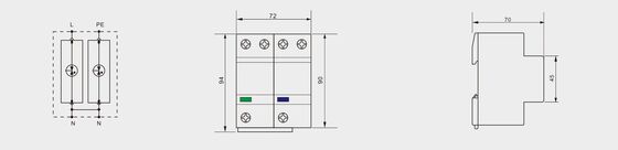 BR-50GR 440 1+1 超電圧保護装置 AC T1 超電圧保護装置 440V スパークギャップ