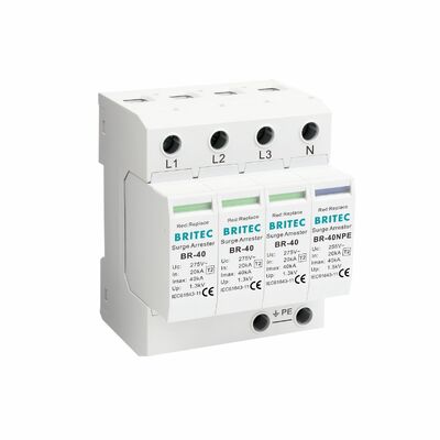BR-40 275 6+1 タイプ2 サージプロテクター 275V DINレール 雷保護器 3相SPD
