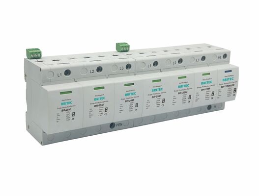 BR-25M 275 6+1タイプ 1+2 25kA 保護と熱塑性 UL94-V0 蓋付きの電圧過剰保護装置