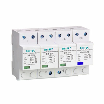 BR-25M 4P 25kA サージアレスター タイプ1 雷サージアレスター SPD クラス1 プラグイン サージアレスター 中国