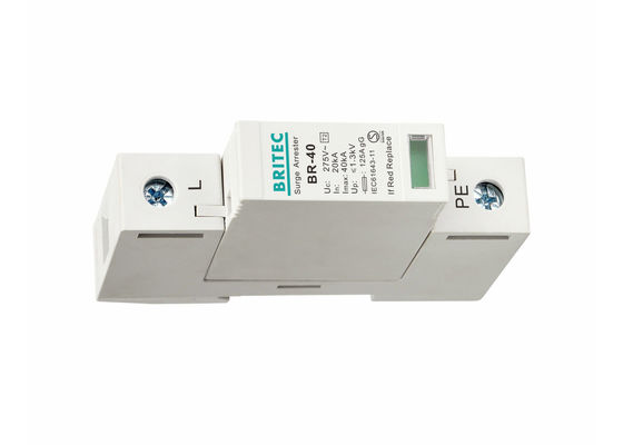 40kA 最大放電電電流タイプ2 超電圧保護装置 35mm DINレールマウントとIP20保護
