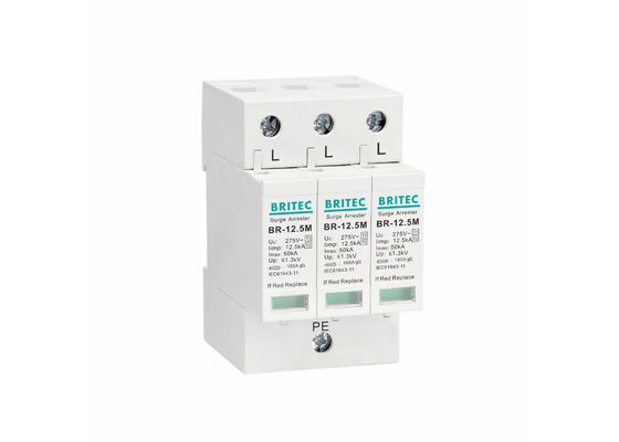 12.5kA Iimp 3 段階 DIN 電線上電源システム用の電源上電源保護装置と電源上電源停止装置