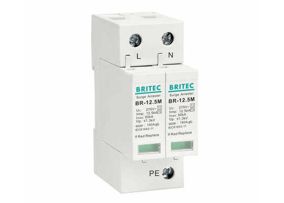 320V 超電圧保護 雷検器 2P DIN 雷検用の鉄道マウント SPD